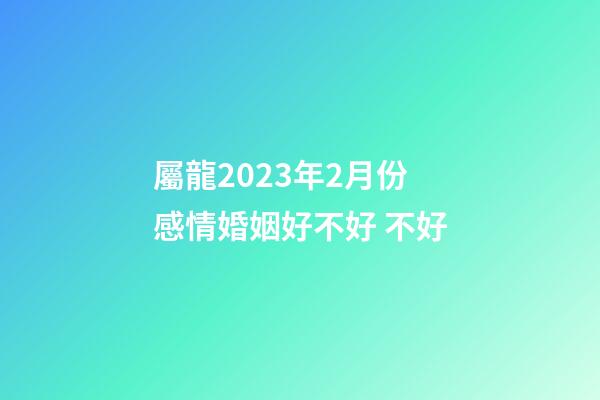 屬龍2023年2月份感情婚姻好不好 不好